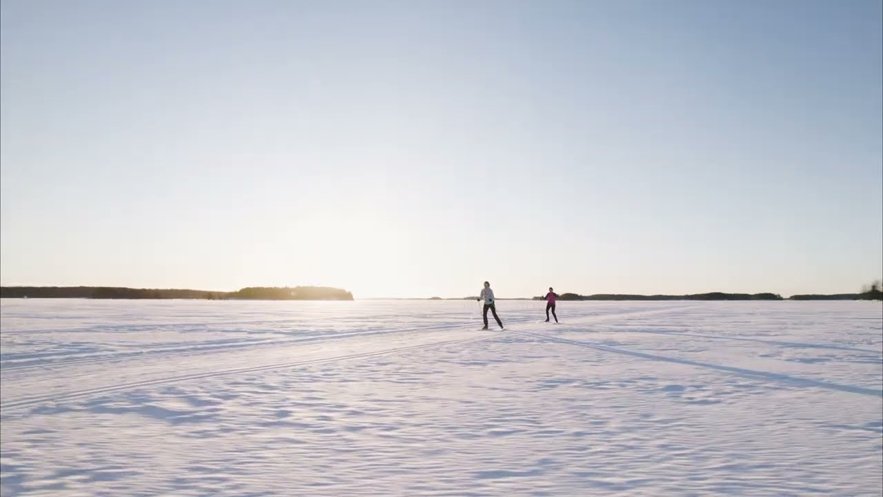 Skiing on Lake Kallavesi in Kuopio