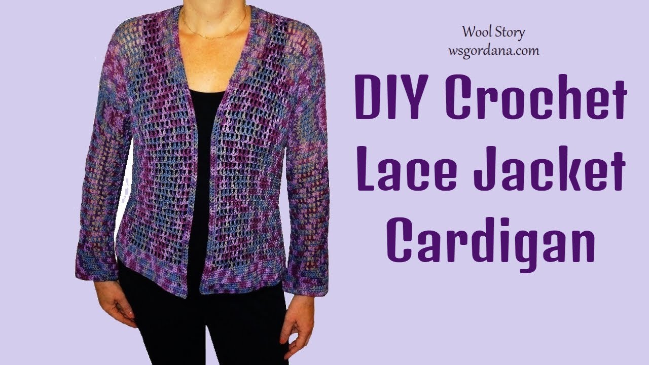 DIY Crochet Lace Jacket Cardigan with Long Sleeves (Heklani kardigan)