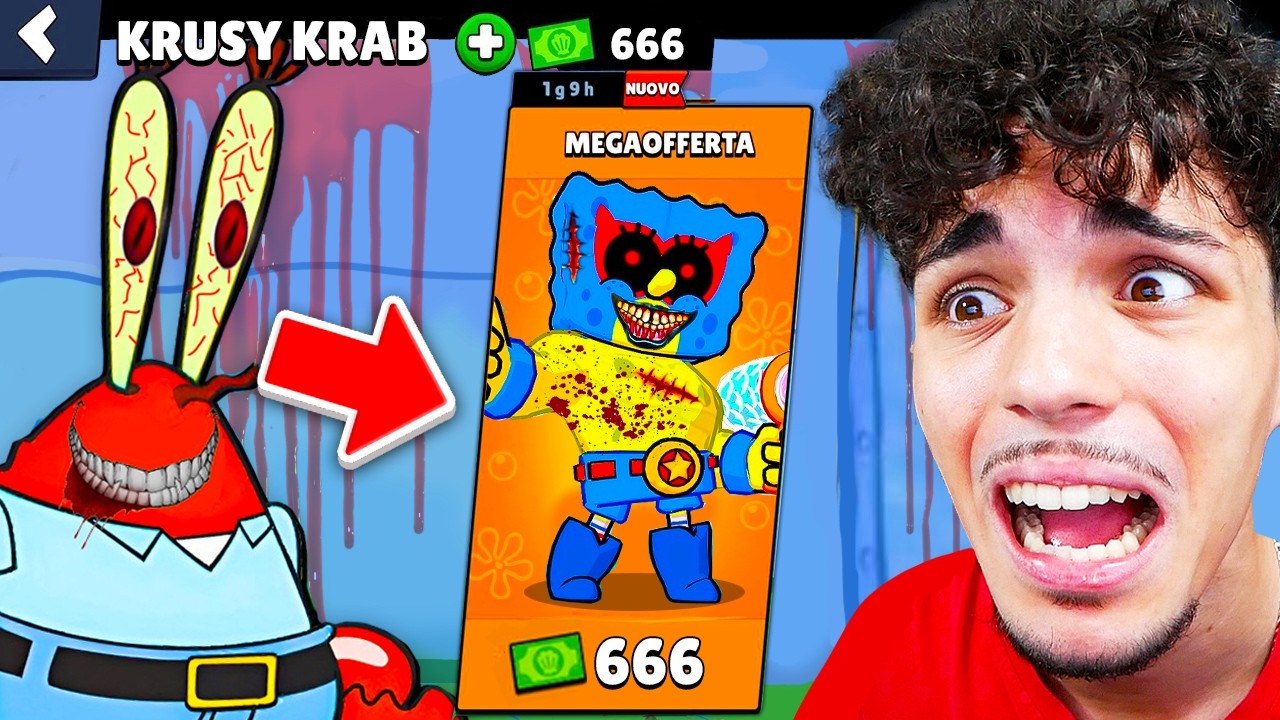 NON ENTRARE NEL KRUSTY KRAB MALEDETTO ALLE 3 DI NOTTE su BRAWL STARS!😱 (spaventoso)