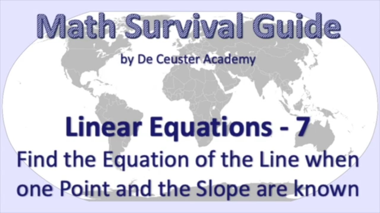 Math Survival Guide - Linear Equations 7