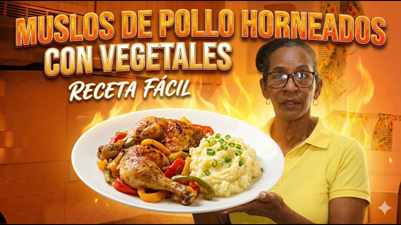 Muslos de Pollo Horneados con Vegetales - Cocinando con Yolanda