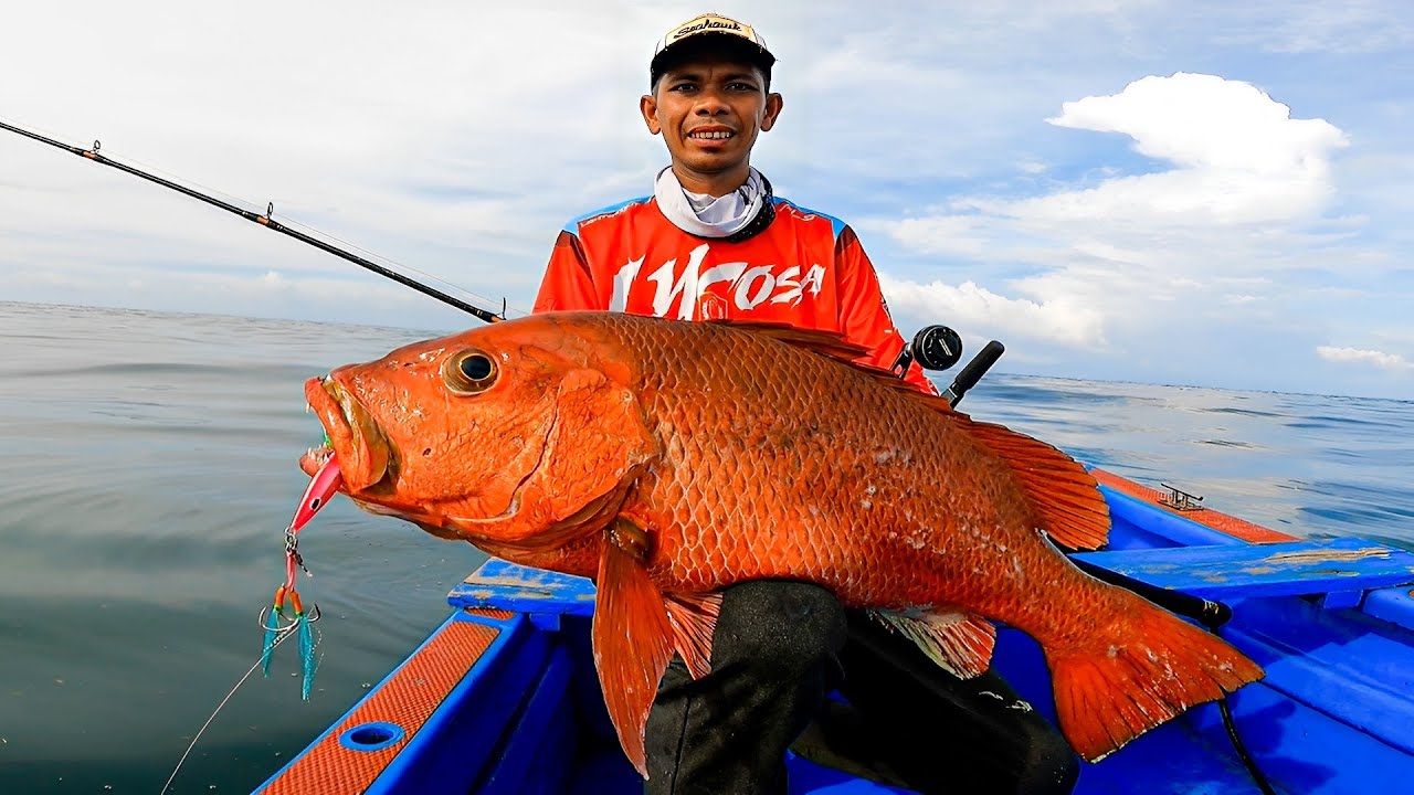 RED SNAPPER Sak Bantal Guling vs Umpan Jig 150 gr !! Jigging Full Strike
