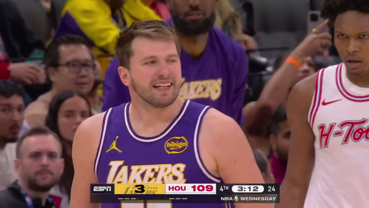 Rui Hachimura drains the clutch 3 to give the Lakers the lead off Luka, who drains a clutch 3 too