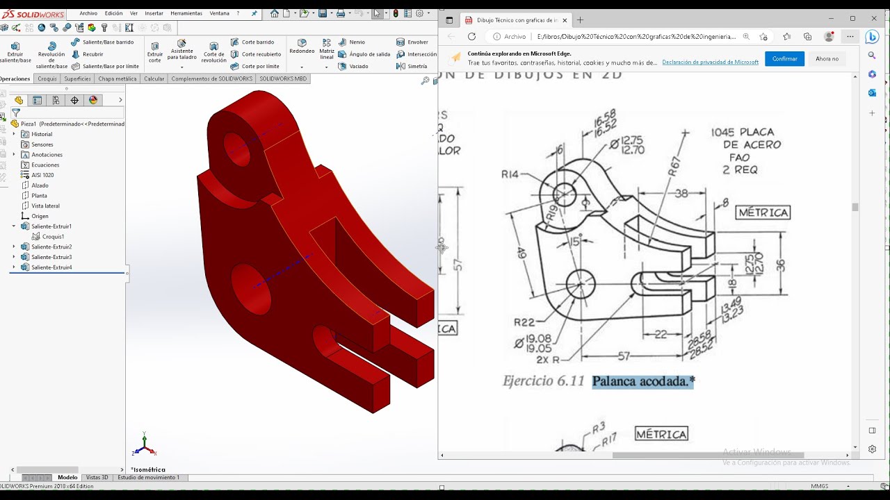 Palanca ACODADA en Solidworks