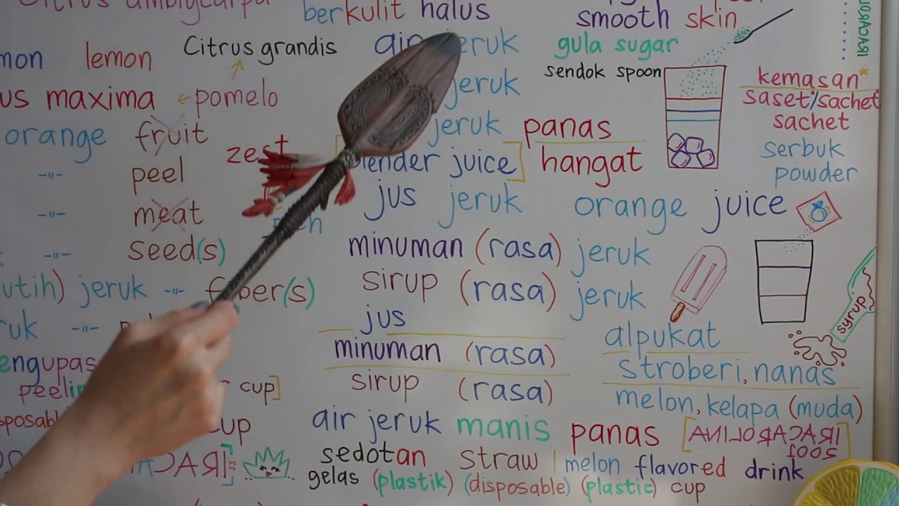 LEARN INDONESIAN LANGUAGE #87 ORANGE JUICE ICE POP ICE LOLLY - AIR JERUK ES JERUK