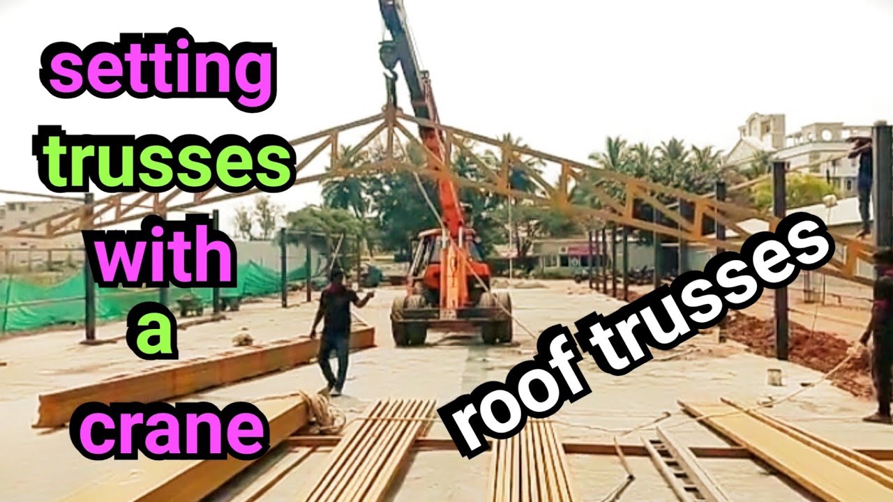 setting trusses with a crane | how to install roofing truss | lifting truss | fabrication specialist