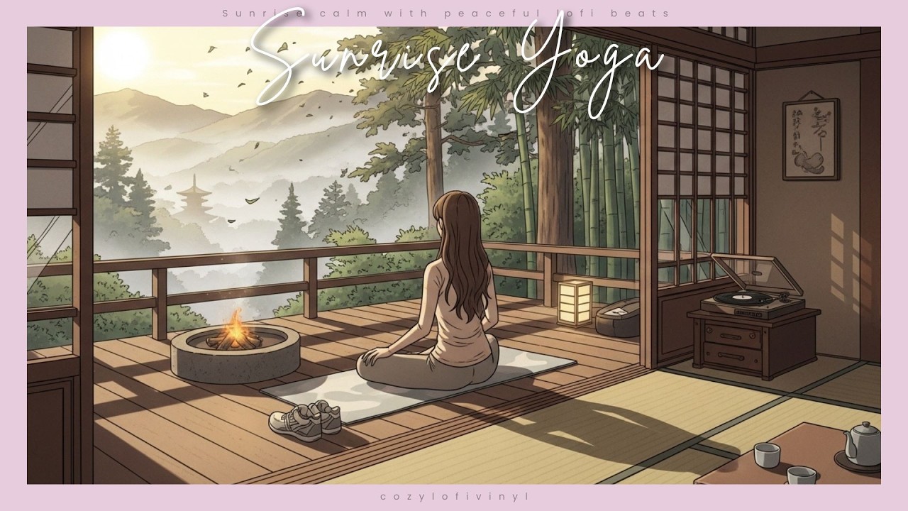 Morning yoga in a quiet courtyard | Sunrise calm with peaceful lofi beats 🧘