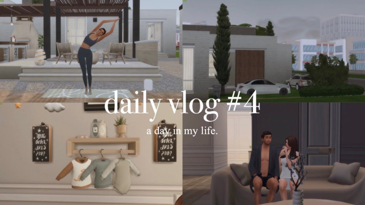 day in my life | gloomy day + yoga + cleaning + movie night etc | the sims 4 vlog