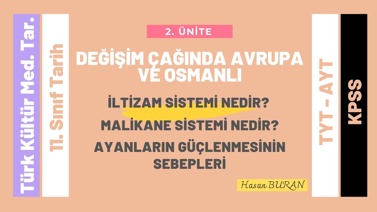 İltizam Sistemi ve Malikane Sistemi Nedir? Ayanların Yükselişinin Sebepleri (Tarih 11 TYT AYT, KPSS)