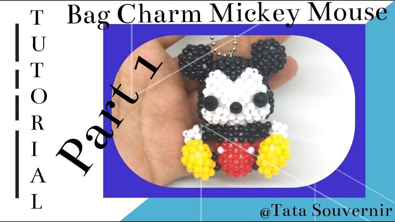 Mickey Mouse de Miçangas Passo a Passo Parte 1/Kerajinan Manik/Manik Mote/How to Bead