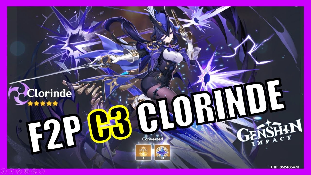 F2P Pulls C3 Clorinde (INSANE LUCK) - Genshin Impact