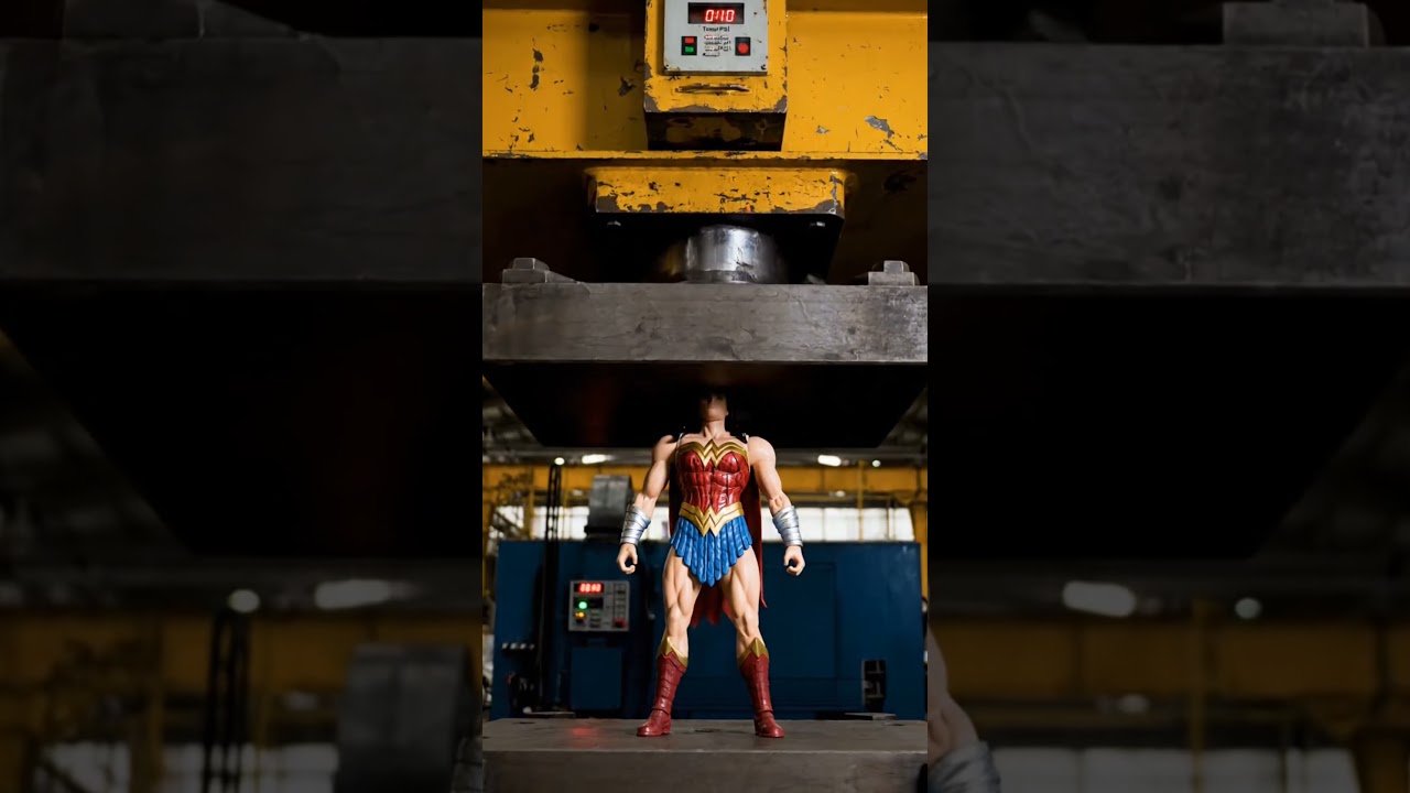 Wonder Woman Toy Crushed Under Hydraulic Press 😱 