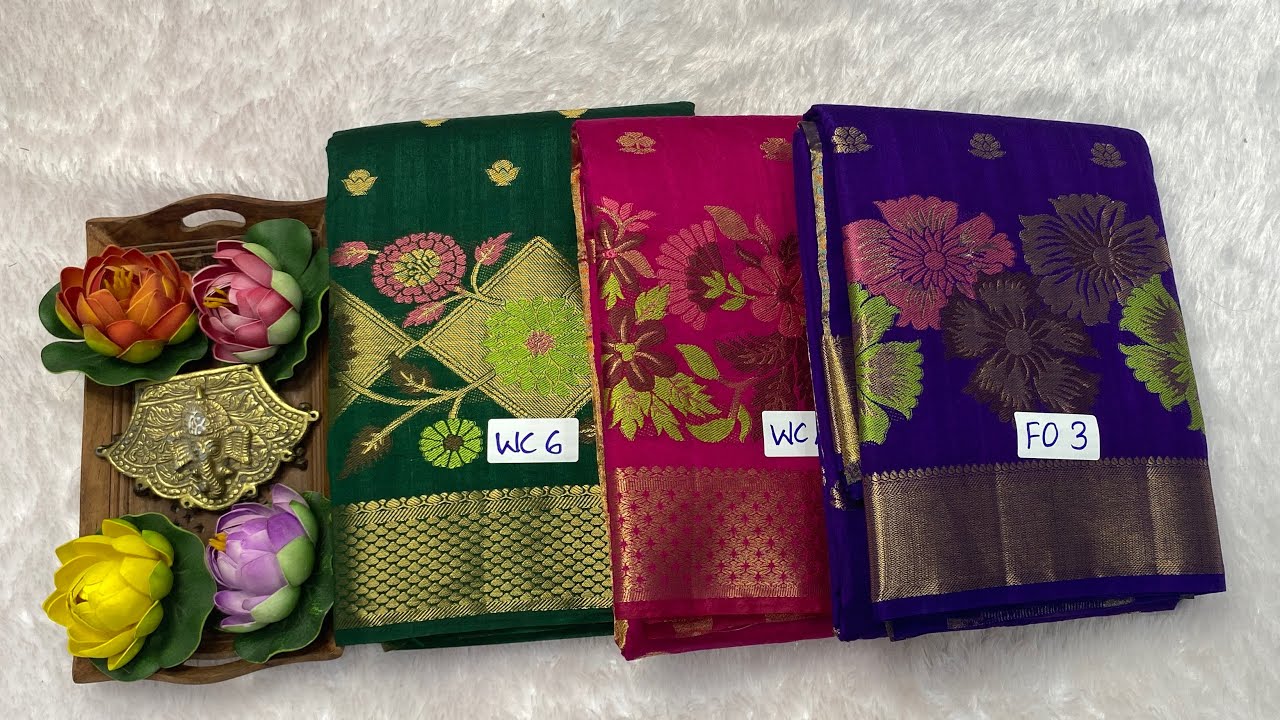 🥳Mega AADI Offer‼️😍Triple color Meena  weaving Tussar Raw silk sarees😍899fs😍8921889811