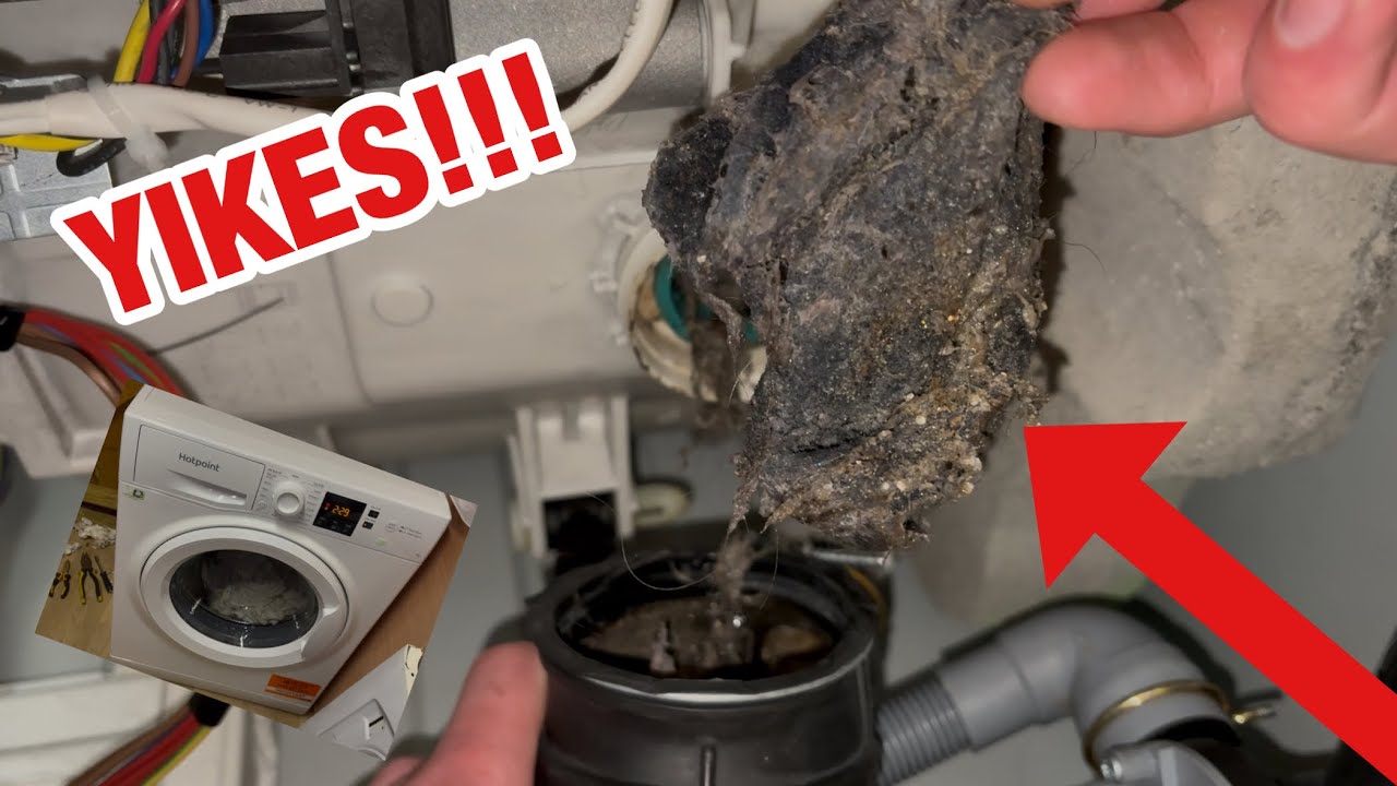 Стиральная машина Hotpoint NSWR743 || Это УЖАСНО!! - Специальный ремонт засорившегося поддона!