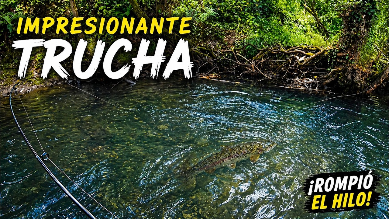 Impresionante trucha en Río de montaña a cucharilla ( rompió el hilo)
