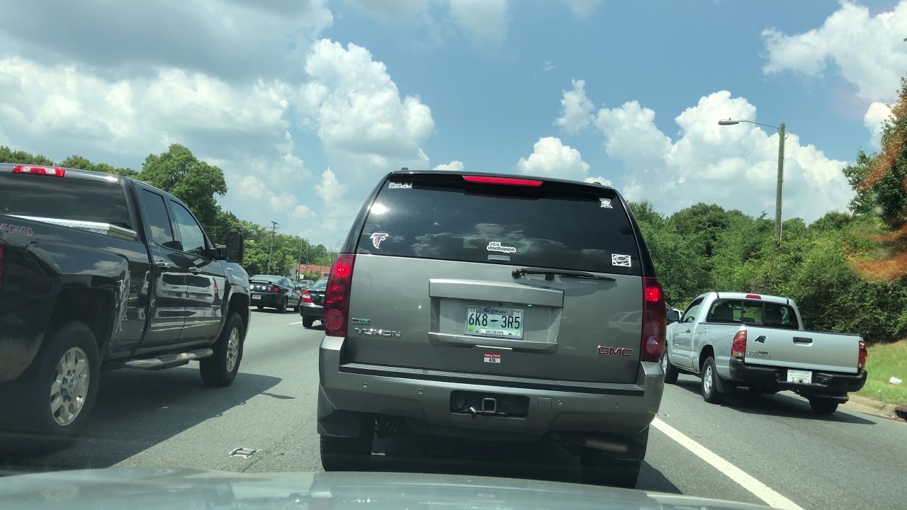 Car Ride in Charlotte, North Carolina Morning Traffic