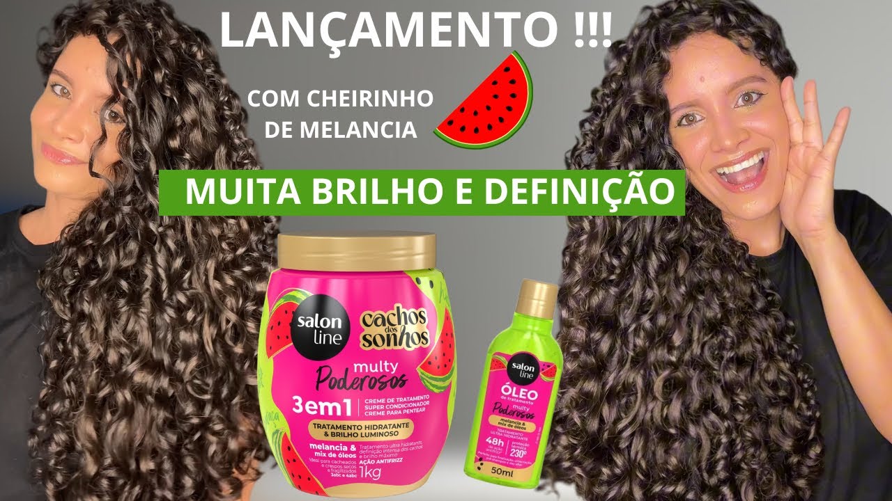 CREME E ÓLEO DE MELANCIA 🍉 DA SALON LINE- DEFINIÇÃO E MUITO BRILHO 🤩