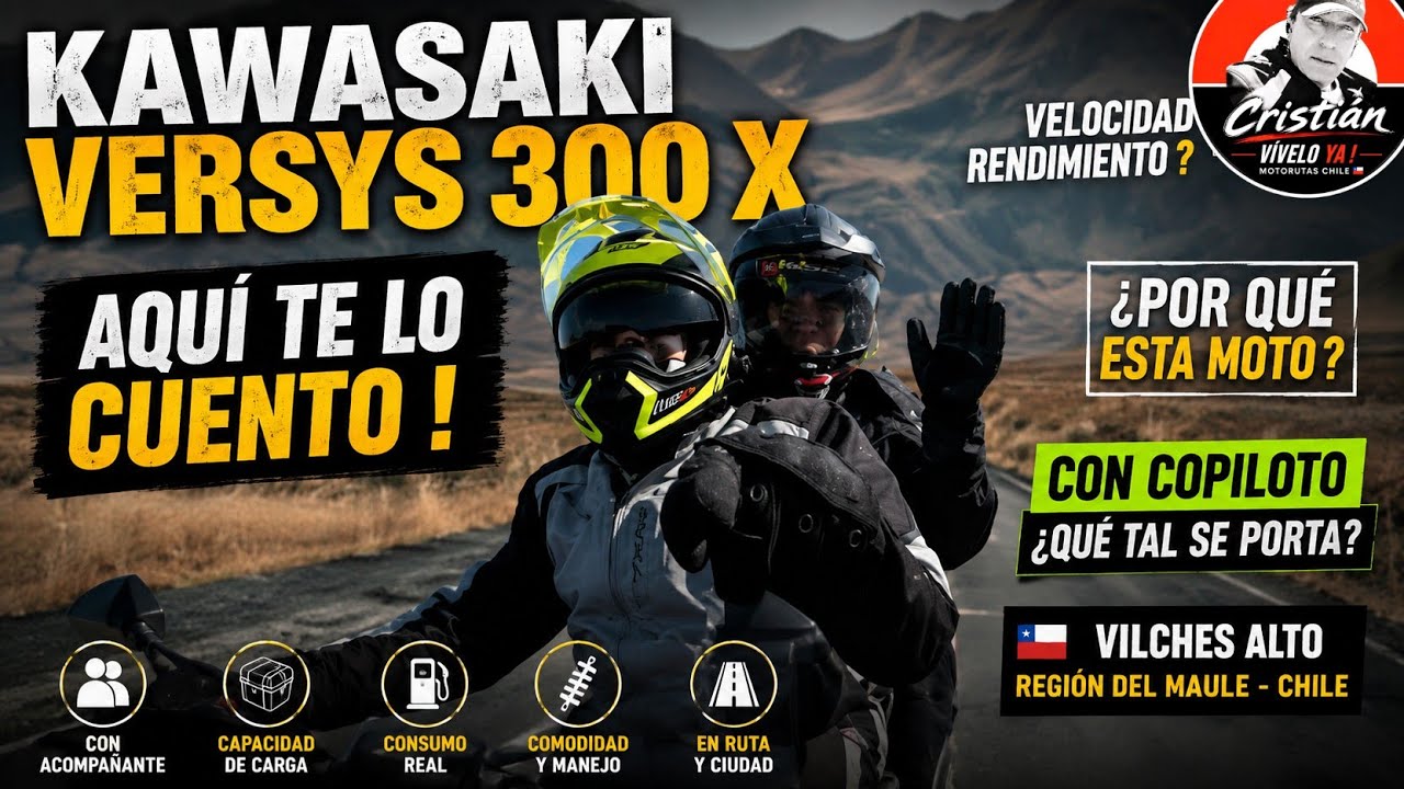 KAWASAKI VERSYS 300 X POR QUE ESTA MOTO ? COMO RESPONDE CON PASAJERO . VILCHES ALTO 🇨🇱 Míralo aquí !