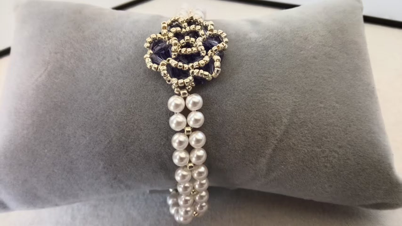 Obsidian Camellia Bracelet DIY/ Step by Step Tutorial AB20250115