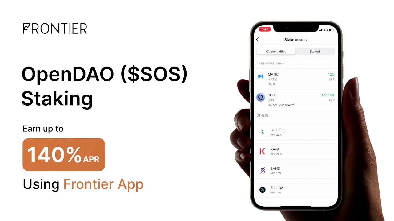 OpenDAO ($SOS) Staking - Earn up to 140% APR using Frontier App