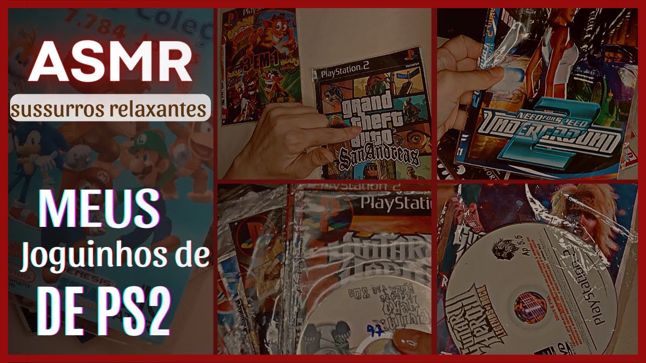 ASMR - Mostrando meus jogos de ps2 com voz baixa