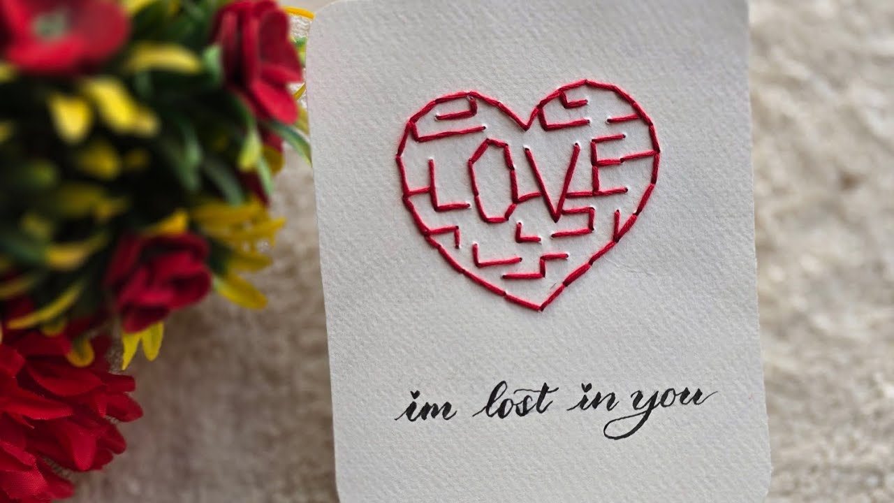 Card Embroidery Tutorial ♥️✨️