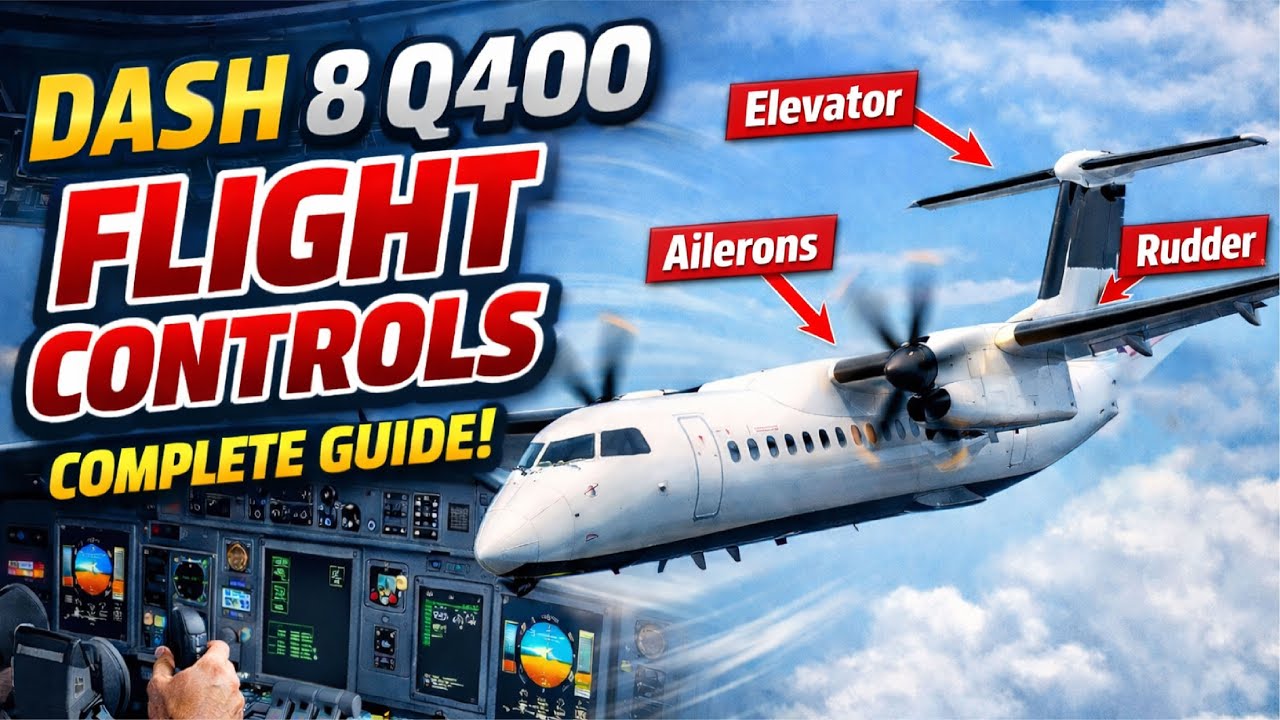 Dash8 Q400 Flight Controls Explained! Elevators, Rudder, Ailerons, Trim, Stall Protection, Flaps CBT