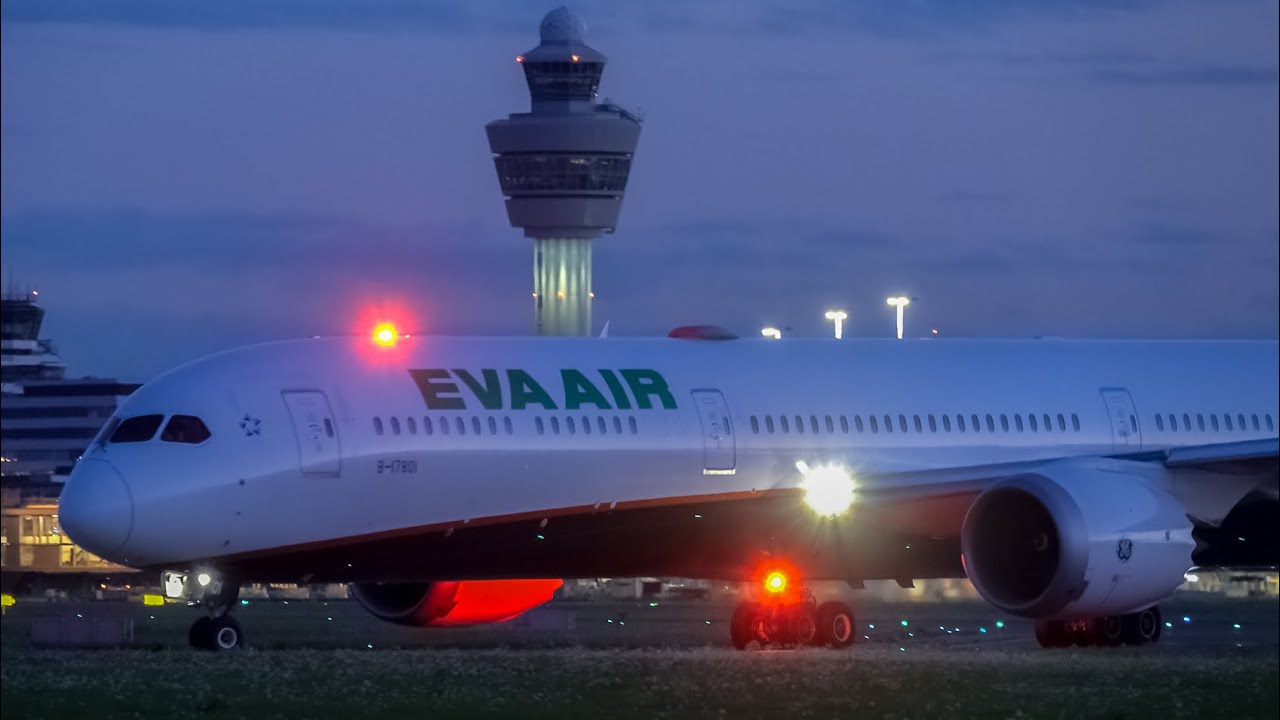 BREATHTAKING Summer Evening Takeoffs | ft. EVA 787-10 | Plane Spotting at Amsterdam Airport Schiphol