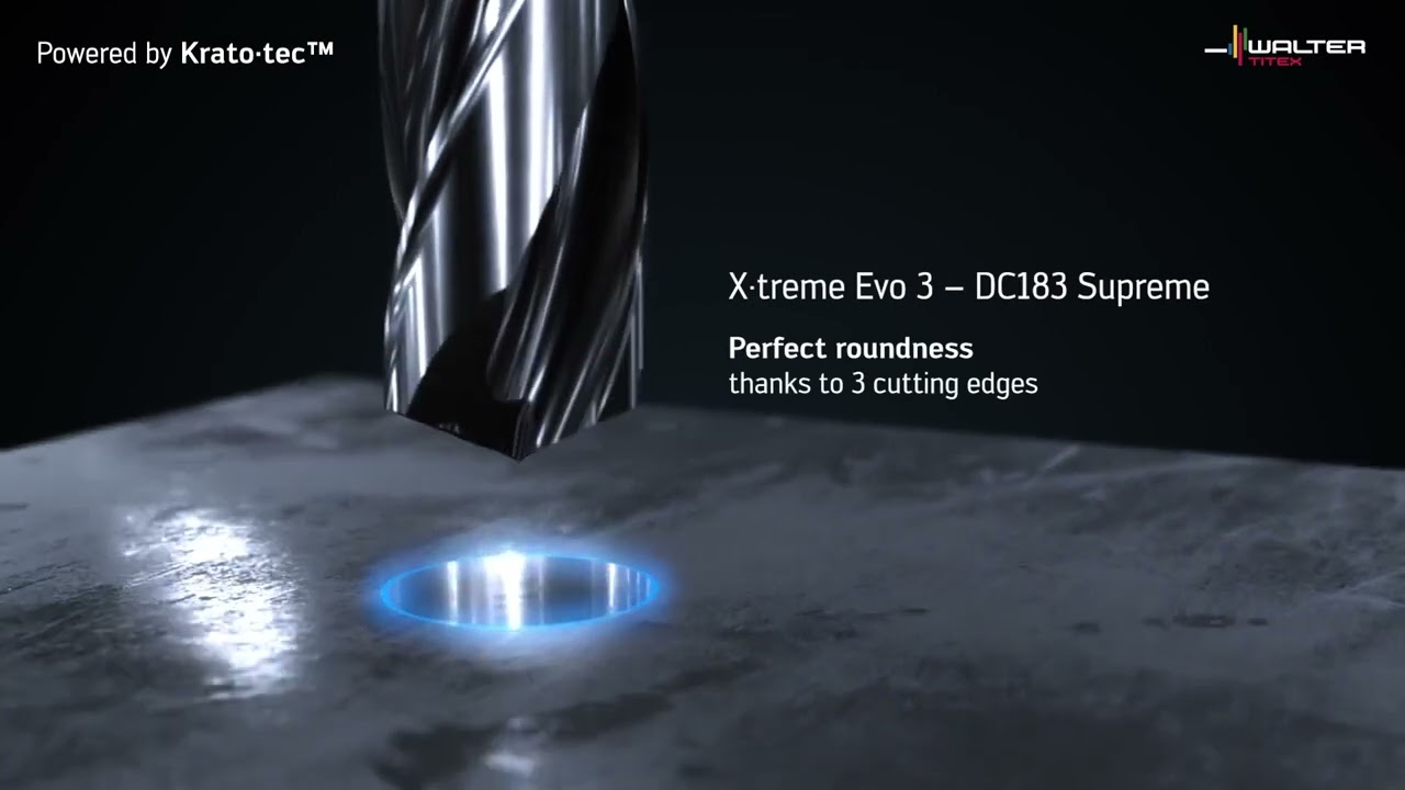 DC183 SUPREME SOLID CARBIDE DRILL &ndash; X&middot;TREME EVO 3   Precise positioning &ndash; productive holemaking