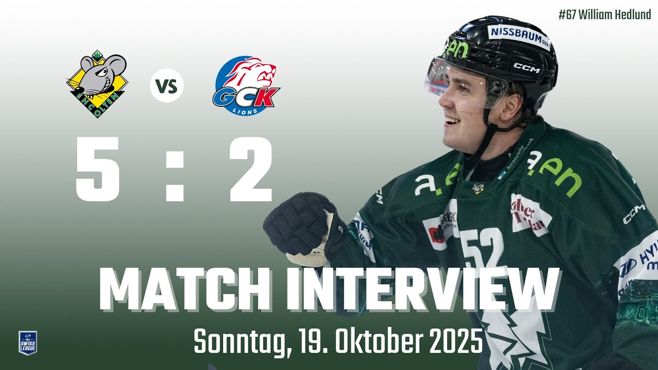 Was sagt William Hedlund zum 5:2 Sieg gegen die Lions / EHCO - GCKL 19.10.2025 🏒🌲🌲🌲