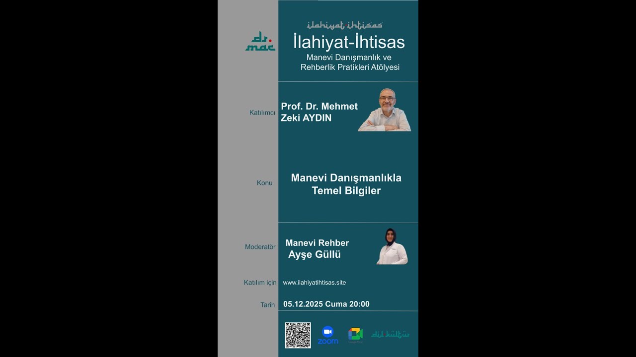 Prof. Dr. Mehmet Zeki AYDIN ile Manevi Danışmanlık ve Rehberlik Pratikleri Atölyesi