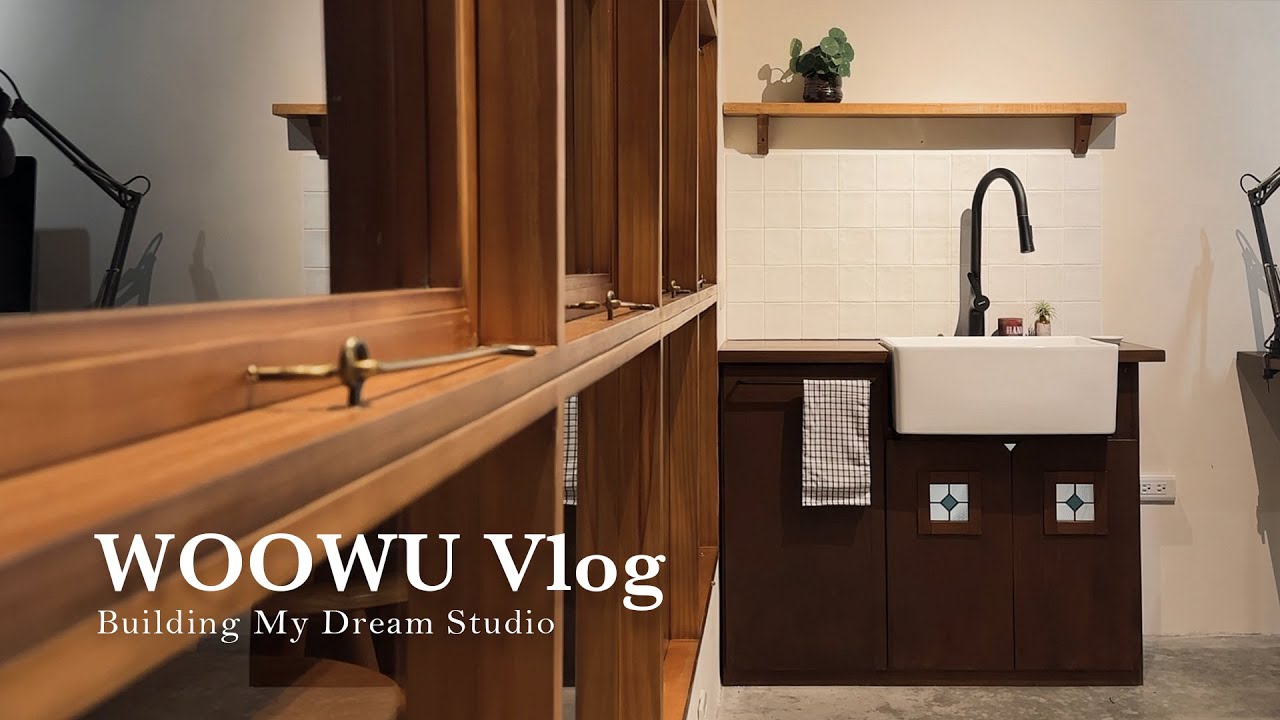 動手打造復古日洋風洗手櫃｜鑲嵌玻璃 × DIY 全記錄｜工作室 Vlog