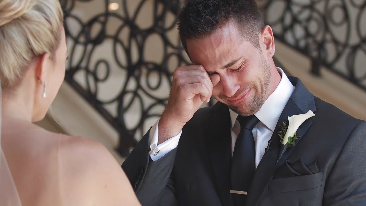 Groom Cries during First Look 😭 Couldn't read her Letter - Disney Four Seasons Orlando, Florida