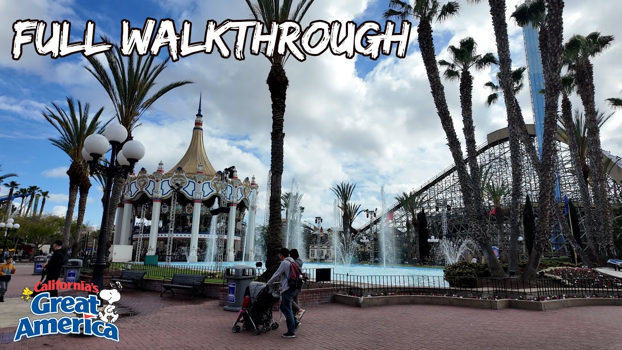 Opening Day at California's Great America 2024 - 4k Walkthrough (Santa Clara, CA)