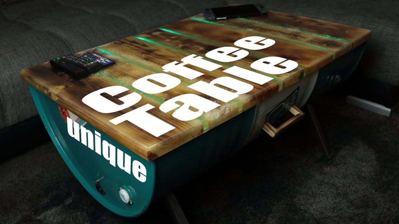 Building a unique Coffee Table with an old barrel, epoxy resin and LED lights?!