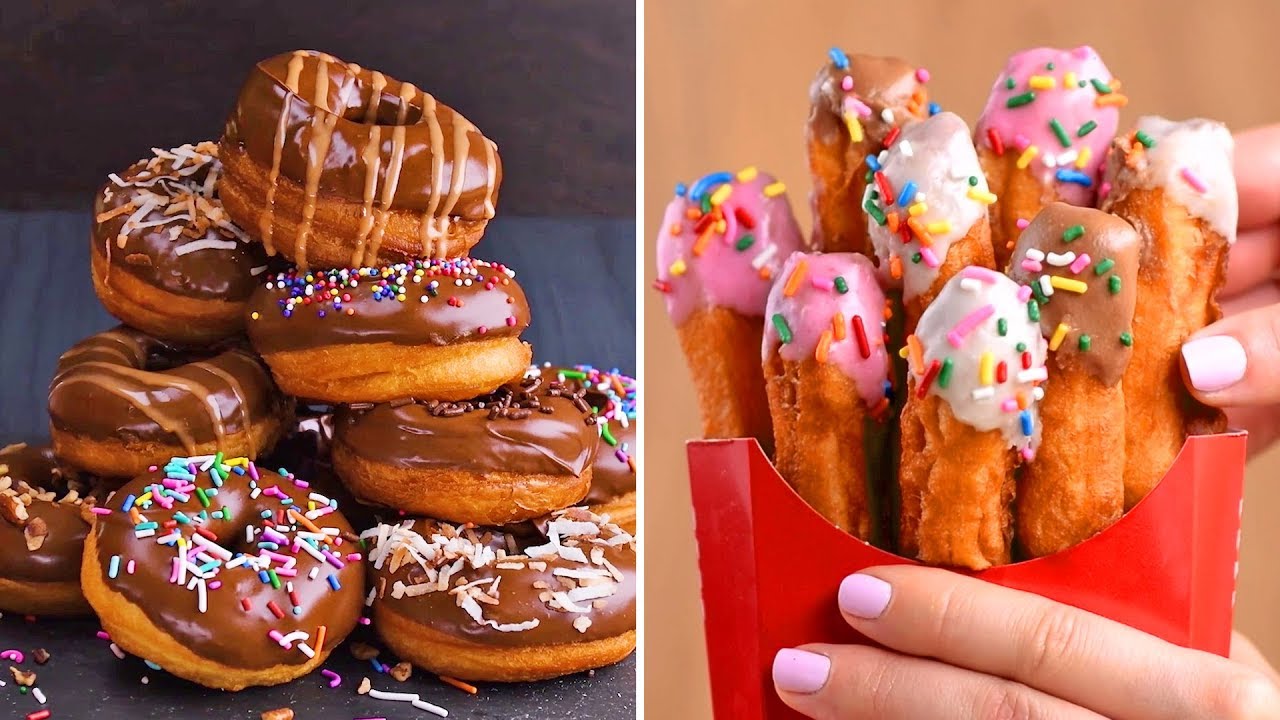 Donas Tipo Churro con Relleno y Chocolate - Recetas de Postres Deliciosos | So Yummy Español