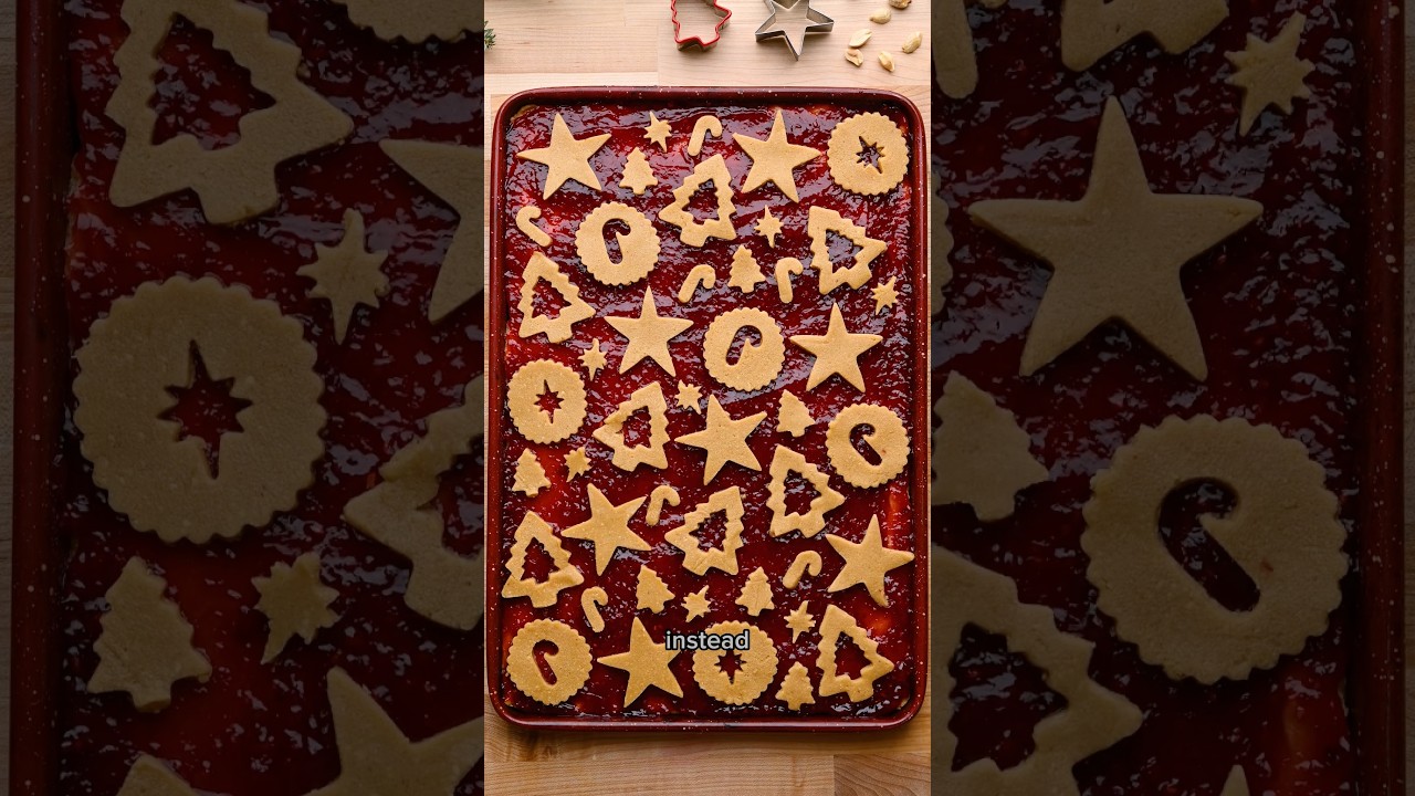 PB&J Linzer Bars 🥜🍓 Day 9 of the 12 Days of Cookies & Cocktails