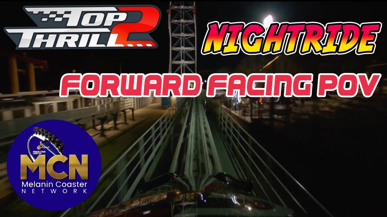 Top Thrill 2 Front Row POV! - Night Ride Cedar Point's New Triple-launch Strata Coaster