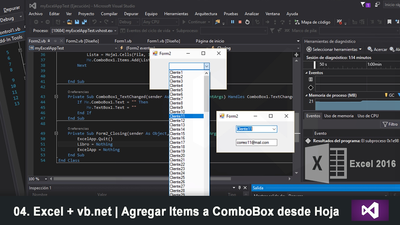 04. Excel + vb.net | Agregar Items a ComboBox desde Hoja de Cálculo