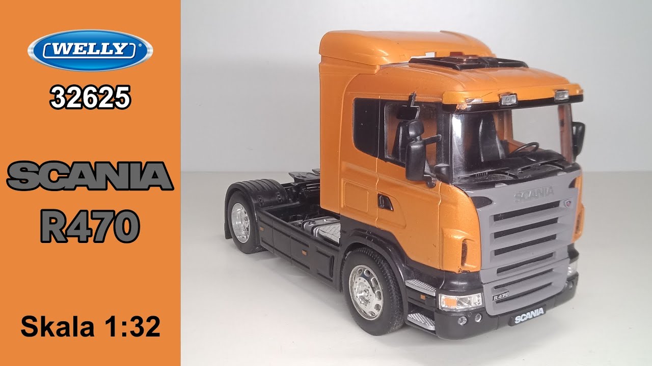 Литой грузовик Scania R470 в масштабе 1:32, марка Welly.