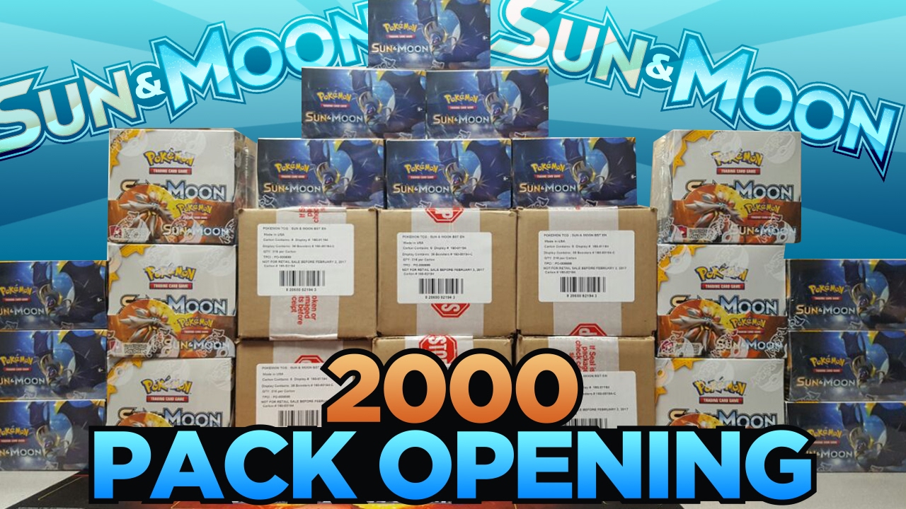 2000 POKEMON PACK OPENING OF SUN & MOON - THE QUEST FOR A COMPLETE SET