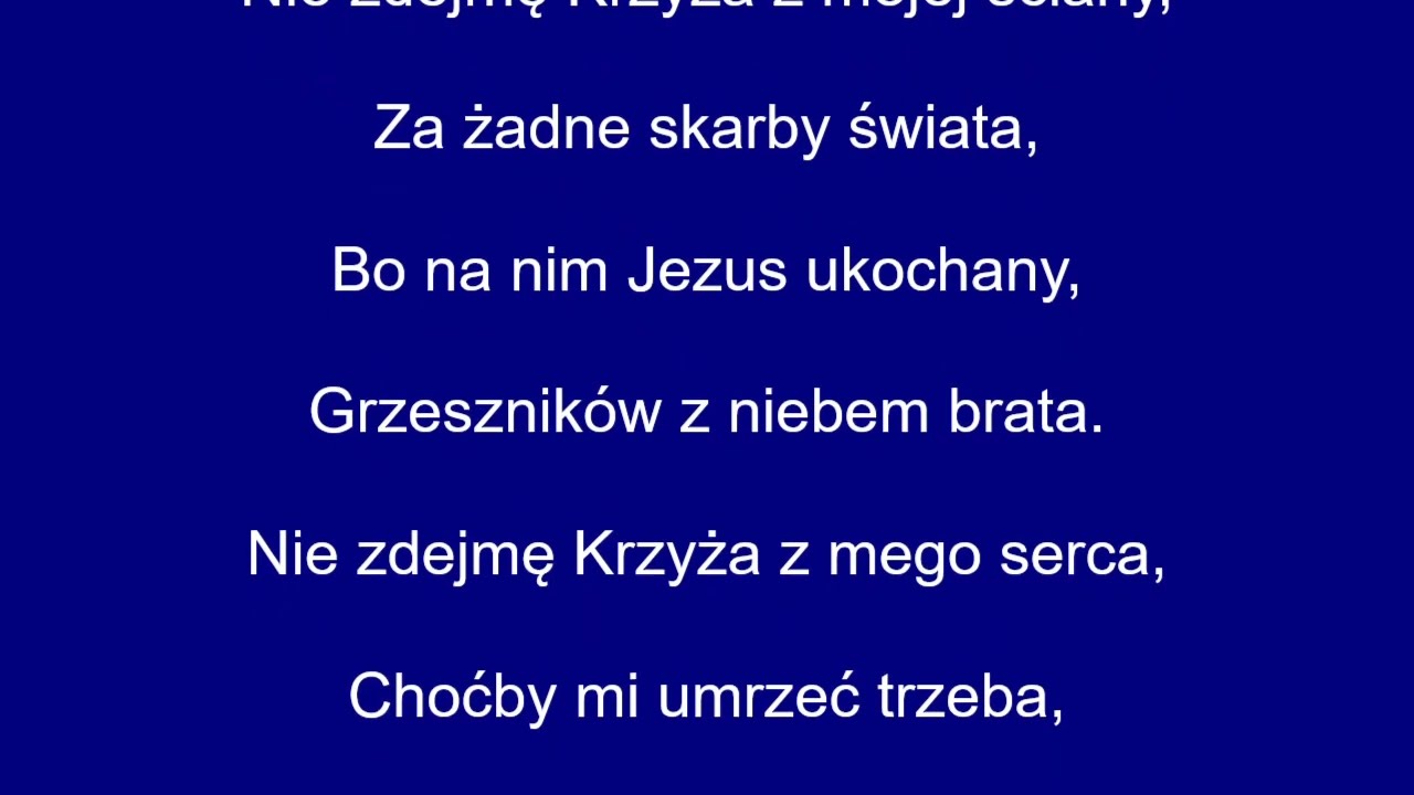 NIE ZDEJMĘ KRZYŻA