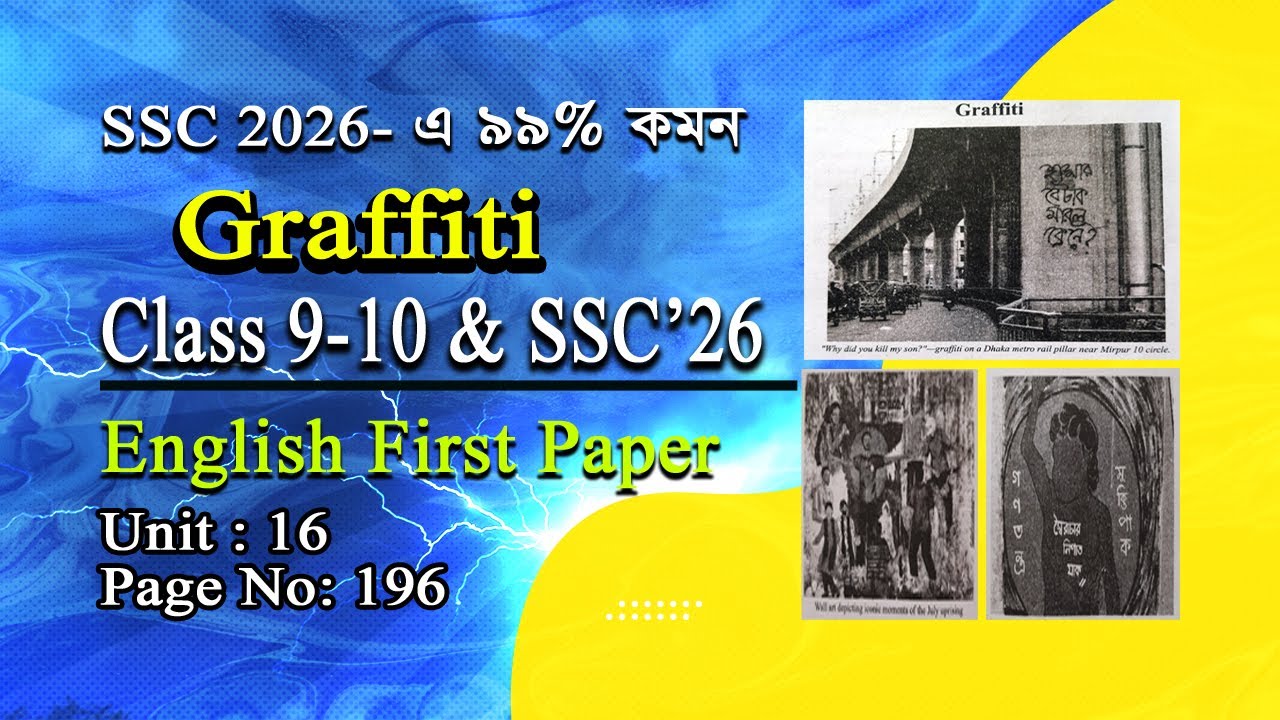 Graffiti I Class 9-10 I English First Paper I Unit 16 I SSC 2026 I Bangla Meaning