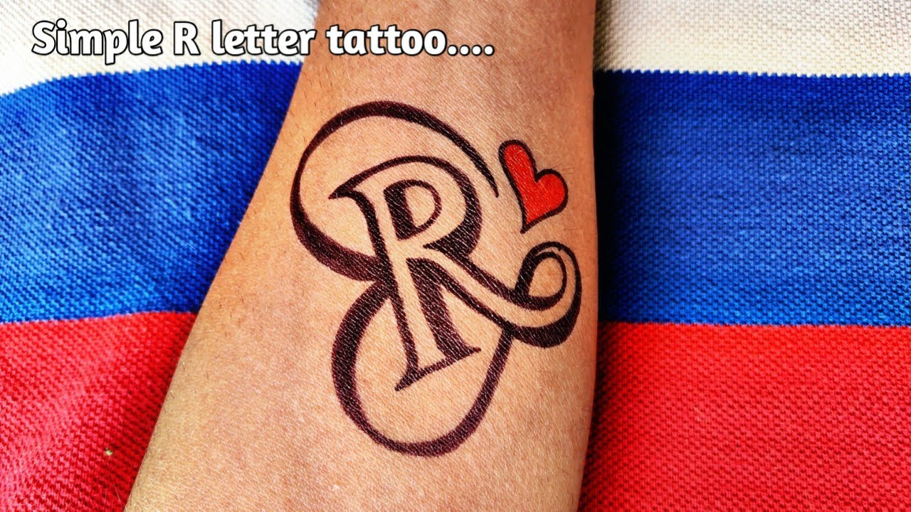 How to make a beautiful and Simple R letter tattoo | Simple R letter tattoo.