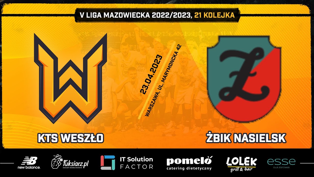 KTS WESZŁO - ŻBIK NASIELSK. TRANSMISJA MECZU 21 KOLEJKI