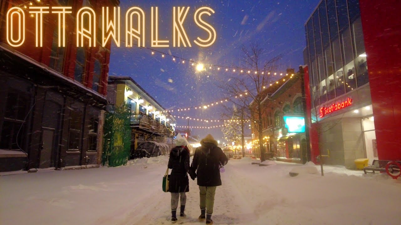 Winter Wonderland in the Nation's Capital - Heavy snowfall in Downtown Ottawa 2022 Music Dubbed [4K]