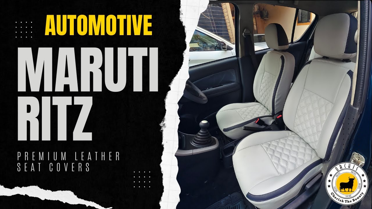 Установка кожаных чехлов на сиденья премиум-класса в Maruti Ritz | Роскошная модернизация салона ...