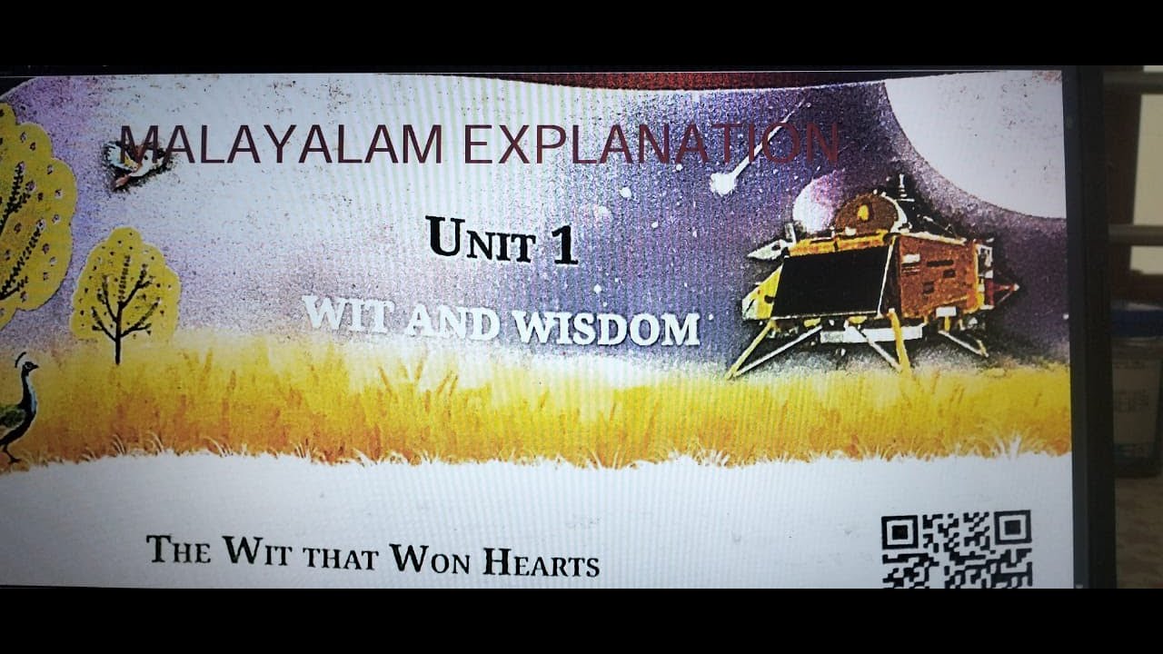 THE WIT THAT WON HEARTS MALAYALAM NCERT CLASS 8 ENGLISH POORVI LESSON 1 WIT AND HUMOUR//CH.1