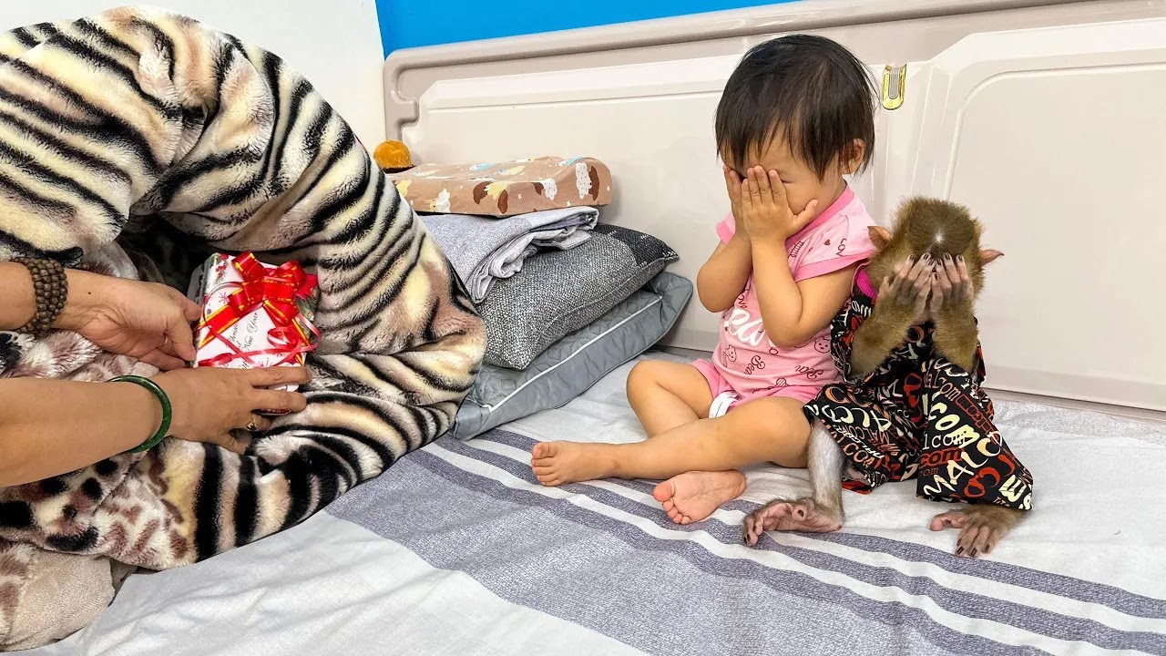 Mom's surprise gift for Monkey Kaka and Diem