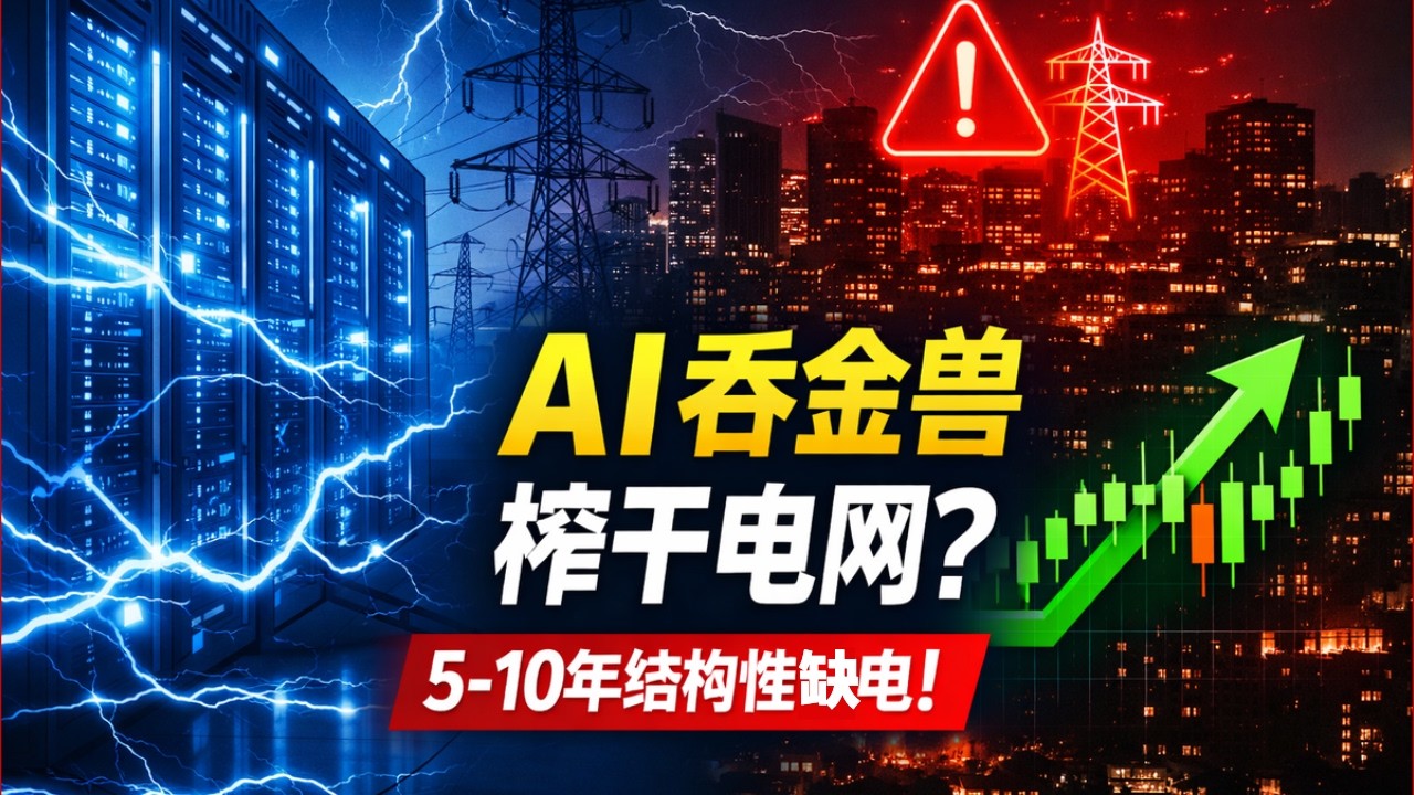美国电网撑不住了！AI烧掉的不只是钱，还有整个电力系统——这场5-10年的结构性危机里藏着哪些机会？